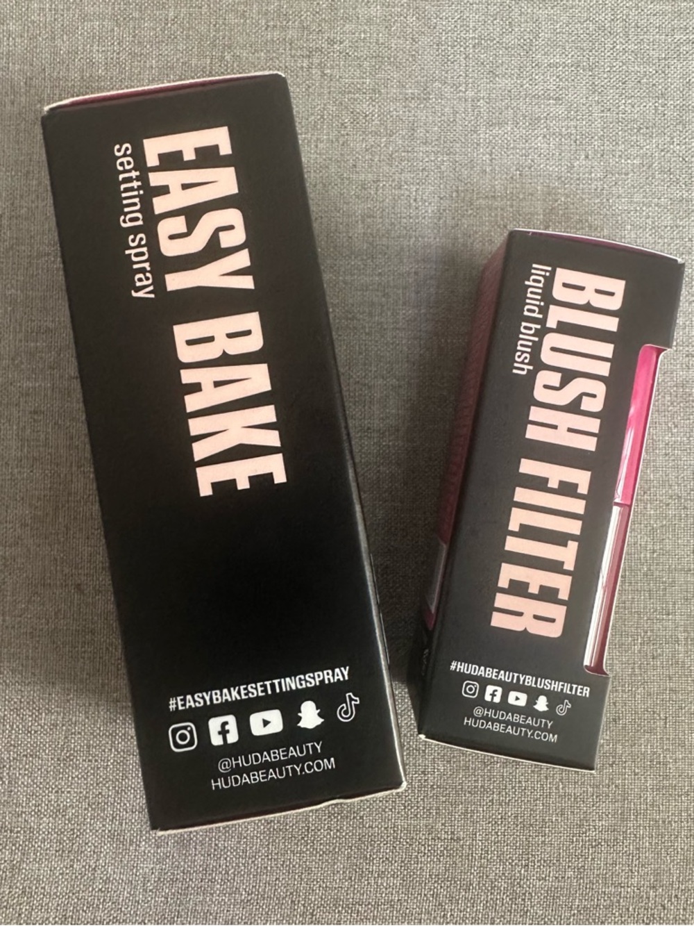 Huda Beauty Easy Bake Blurring Setting Spray 1 oz (30 mL) + Blush Filter NIB
